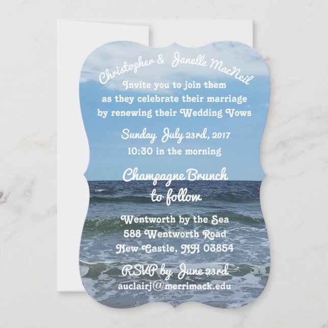 Por el mar Invitación a la Boda de Alta Definición (Anverso)