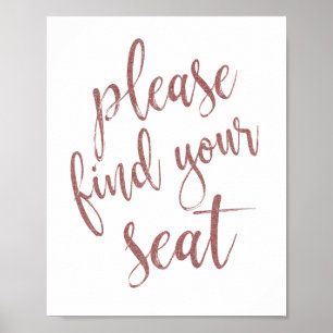 Por Favor Encuentre Su Asiento Señal de Brillo Ros