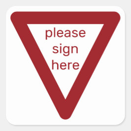 por favor, firme aquí pegatinas