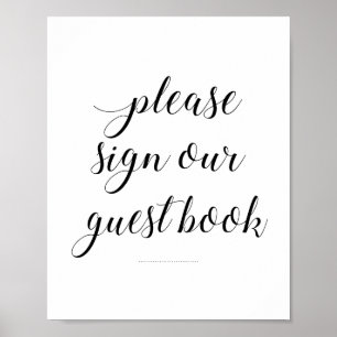 Por favor firme nuestro libro de visitas Elegante