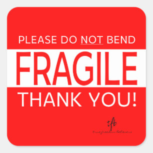 Por favor NO doble y gracias 1 pegatina cuadrada