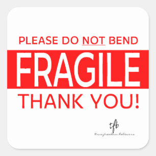 Por favor NO doble y gracias 2 Pegatina cuadrada