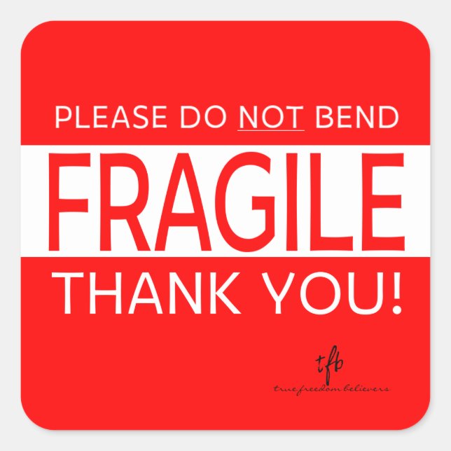 Por favor, NO doblen y gracias 1 Pegatina cuadrado (Anverso)