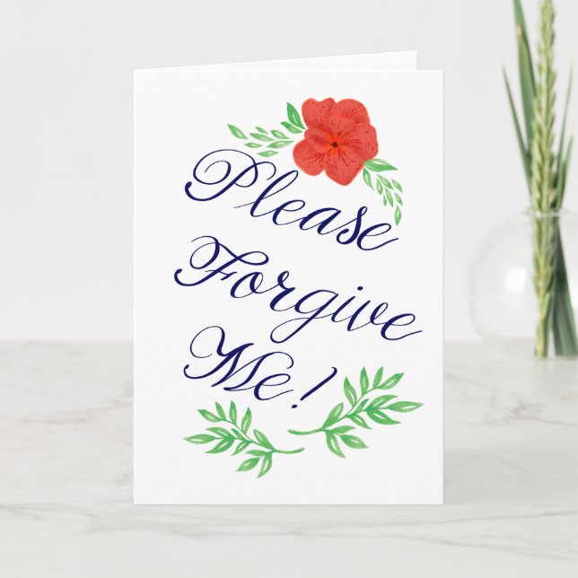 Por favor, perdóname tarjeta de saludo en blanco d (Anverso)