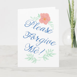 Por favor, perdóname tarjeta de saludo en blanco d