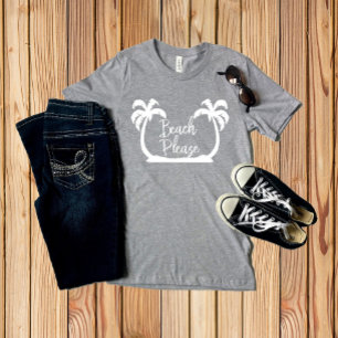 Por favor playa Camiseta divertida blanca Palmeras