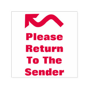 "Por Favor, Regresa Al Remitente" Sello De Goma