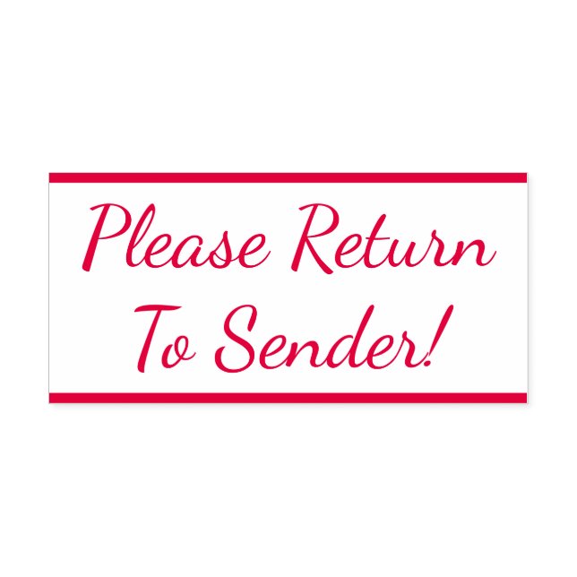 "¡Por Favor, Regresa Al Remitente!" Sello de goma (Diseño)