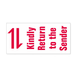 "Por favor, regrese al remitente" Sello de goma