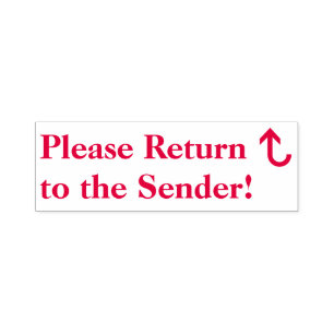 "¡Por favor, regrese al remitente!" Sello de goma