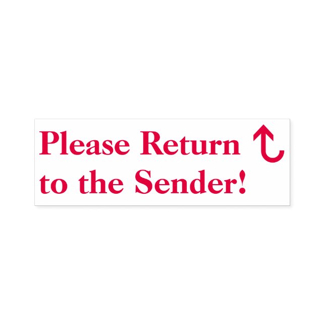 "¡Por favor, regrese al remitente!" Sello de goma (Diseño)