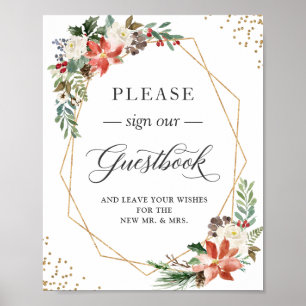 Por Favor, Rótulo Nuestro Libro De Visitas Floral