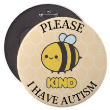 Por favor, sé amable, tengo autismo, botón de insi