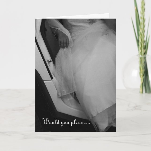 Por favor sea mi anfitriona invitación de boda (Anverso)