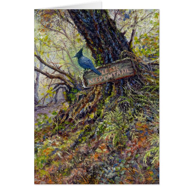 "Por favor, siga en senderos" Tarjeta de nota en b (Frente)