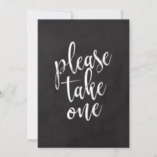 Por favor, tome un letrero de boda de pizarra aseq