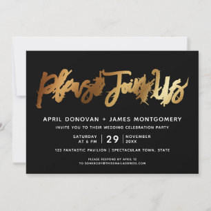 Por Favor Únete A La Invitación De Boda De Tipogra