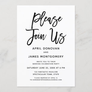 Por Favor Únete A La Invitación De Boda De Tipogra