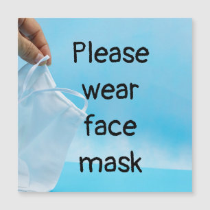Por favor, use máscara facial en el fondo azul