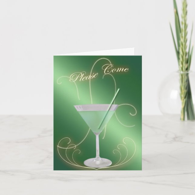 Por Favor Ven Invitación A La Fiesta De Cócteles (Anverso)