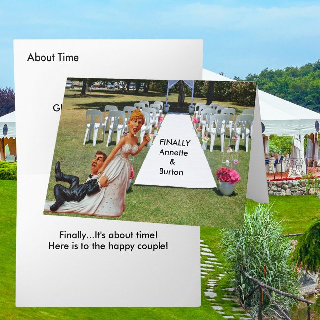 Por fin tarjeta de saludo divertida para pareja Bo (Finally Wedding Couple Funny Greeting Card)