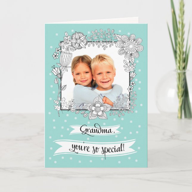 Por la abuela en el día de la madre. Tarjeta fotog (Anverso)