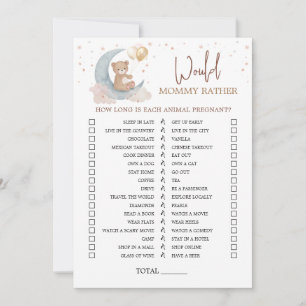 Por la luna Baby Shower mami preferiría tarjeta