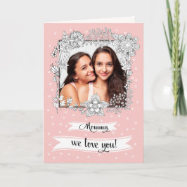 Por la madre en el día de la madre. Tarjeta fotogr