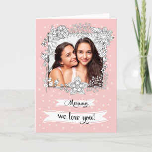 Por la madre en el día de la madre. Tarjeta fotogr