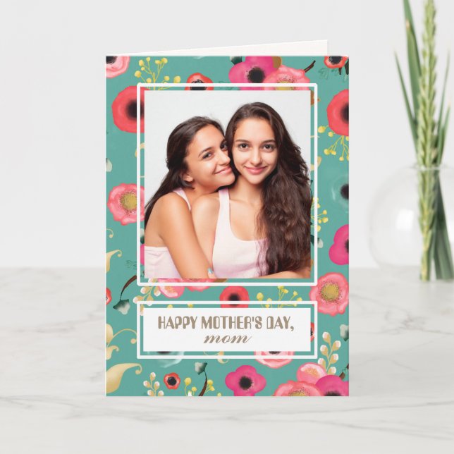 Por la madre en el día de la madre. Tarjeta fotogr (Anverso)