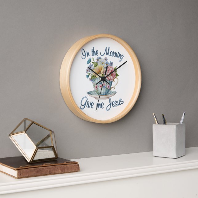 Por la mañana dame a Jesús reloj de pared (Oficina)
