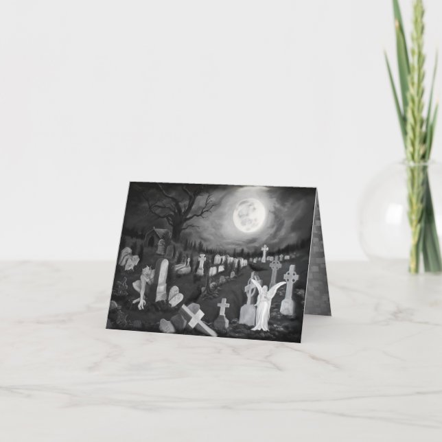 Por la noche en el cementerio - Ángel con el diabl (Anverso)