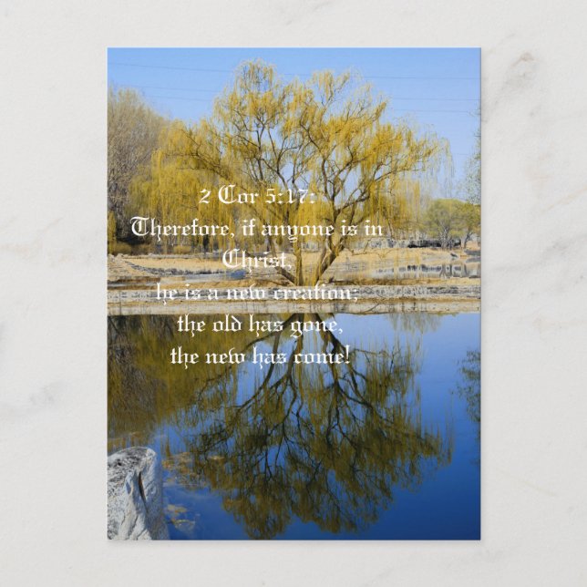 Por lo tanto, si alguien está en Cristo, postal (Anverso)