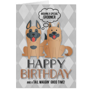 por los perros adorables de caricatura de cumpleañ