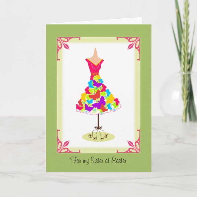 Por mi hermana en la tarjeta de Pascua (Anverso)