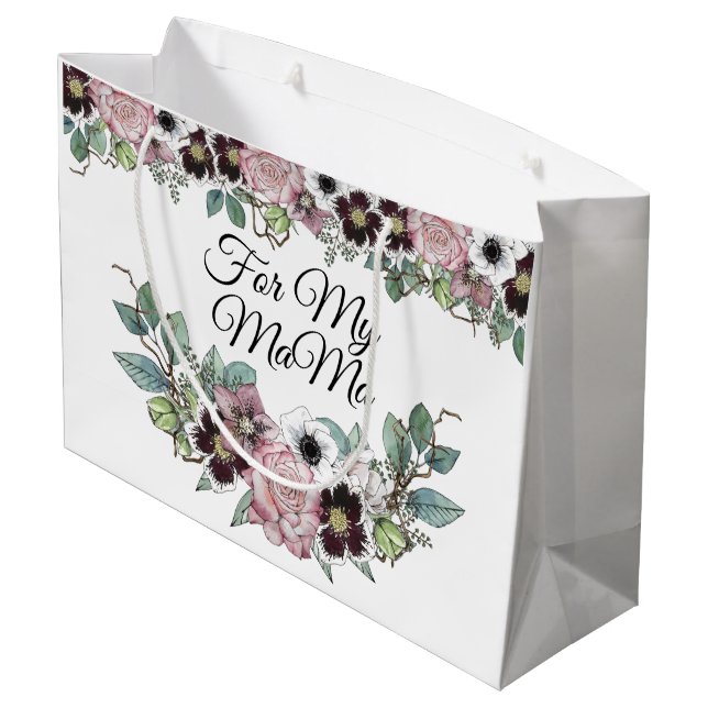 Por mi mamá Bolsa de regalo grande (Angulo reverso)