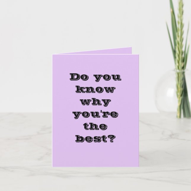 Por qué eres la mejor tarjeta de cumpleaños (Chist (Anverso)