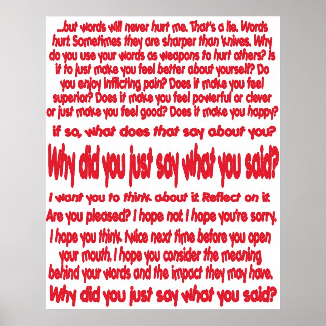 ¿Por Qué Solo Dijiste Lo Que Dijiste? Póster (Frente)