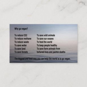 ¿Por qué va el vegano?  Negocio-tipo tarjeta