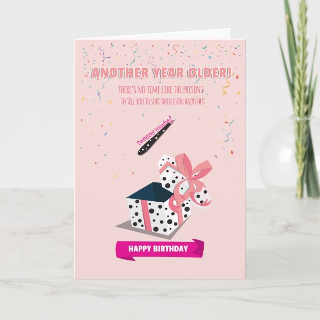 Por su divertida tarjeta de cumpleaños de Tweezer (Anverso)