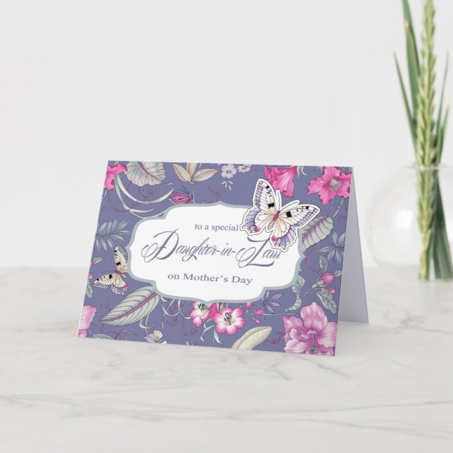 Por su hija en la ley de tarjetas de felicitación  (Anverso)