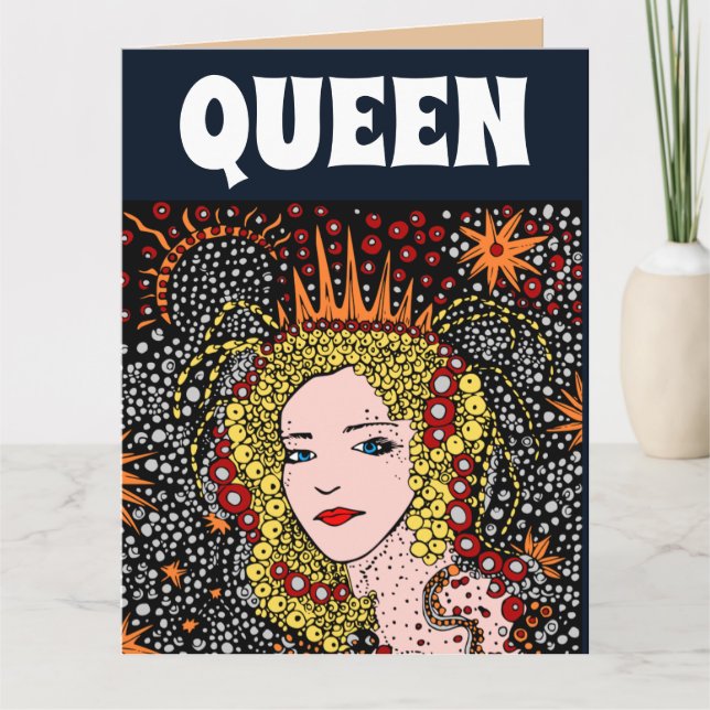 POR SUS TARJETAS DE ARTE DE CUMPLEAÑOS DE REINA DE (Anverso)
