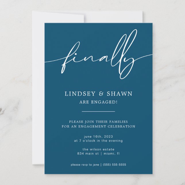 Por último Boda Invitación de compromiso e invitac (Anverso)