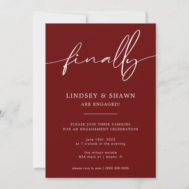 Por último Boda Invitación de compromiso e invitac (Anverso)