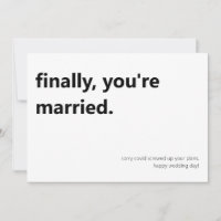 Por último, la tarjeta plana del día de la boda