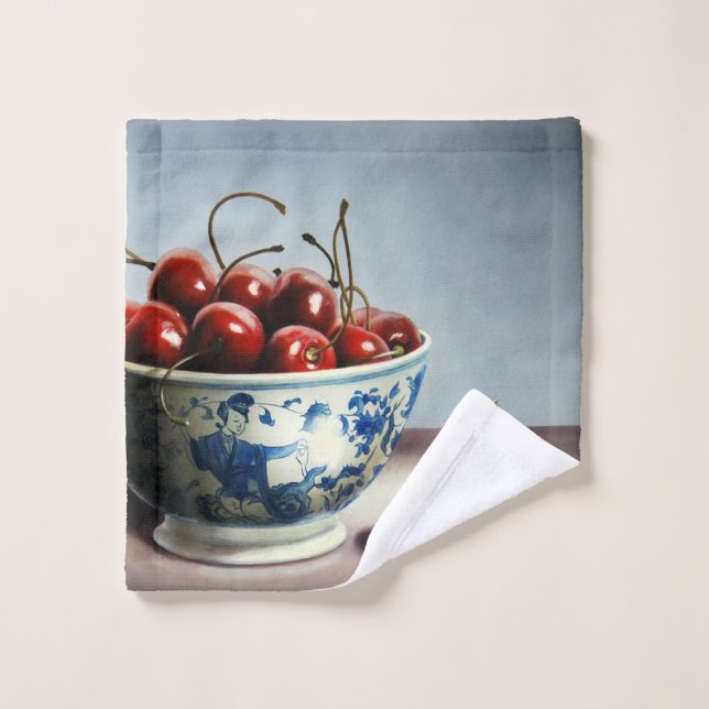 Porcelana Azul y Cerezas (Toallita)
