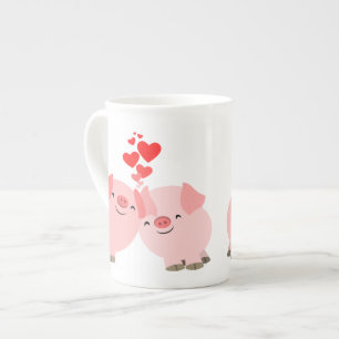 Porcelana Cerdos Personalizados amables en la taza china de