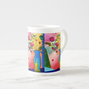 Porcelana de hueso inspirada máxima de la taza de