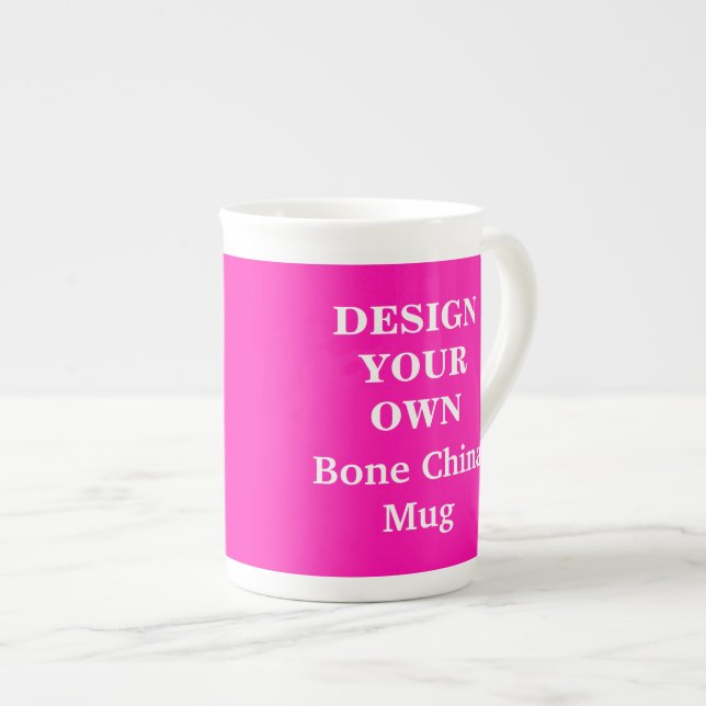 Porcelana Diseñe su propia taza china de hueso - rosa brilla (Derecha)