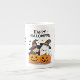 Porcelana Diseño de taza de bruja y fantasma de Halloween li